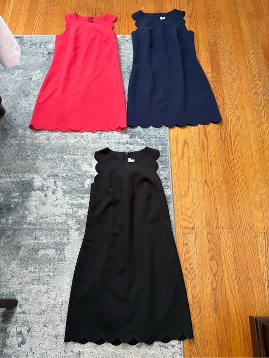 J. Crew Dresses & Skirts - Lot of 3 J. Crew Scallop-Edge Shift Dresses- Red, Navy, Black, Women’s 00